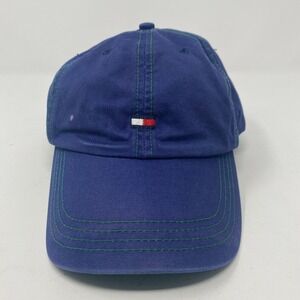 Vintage Tommy Hilfiger Essential Dad Hat Cap Blue Adjustable Strapback